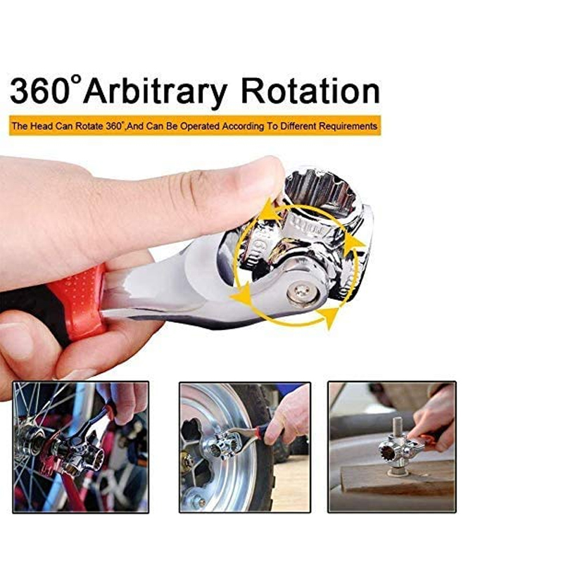 Tools Socket with 360 Degree Rotating Head 6-Point 12-Point Universial Furniture Car Repair 250mm Wrench Set 48 in 1 Wrench