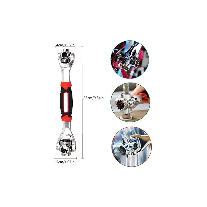 Tools Socket with 360 Degree Rotating Head 6-Point 12-Point Universial Furniture Car Repair 250mm Wrench Set 48 in 1 Wrench