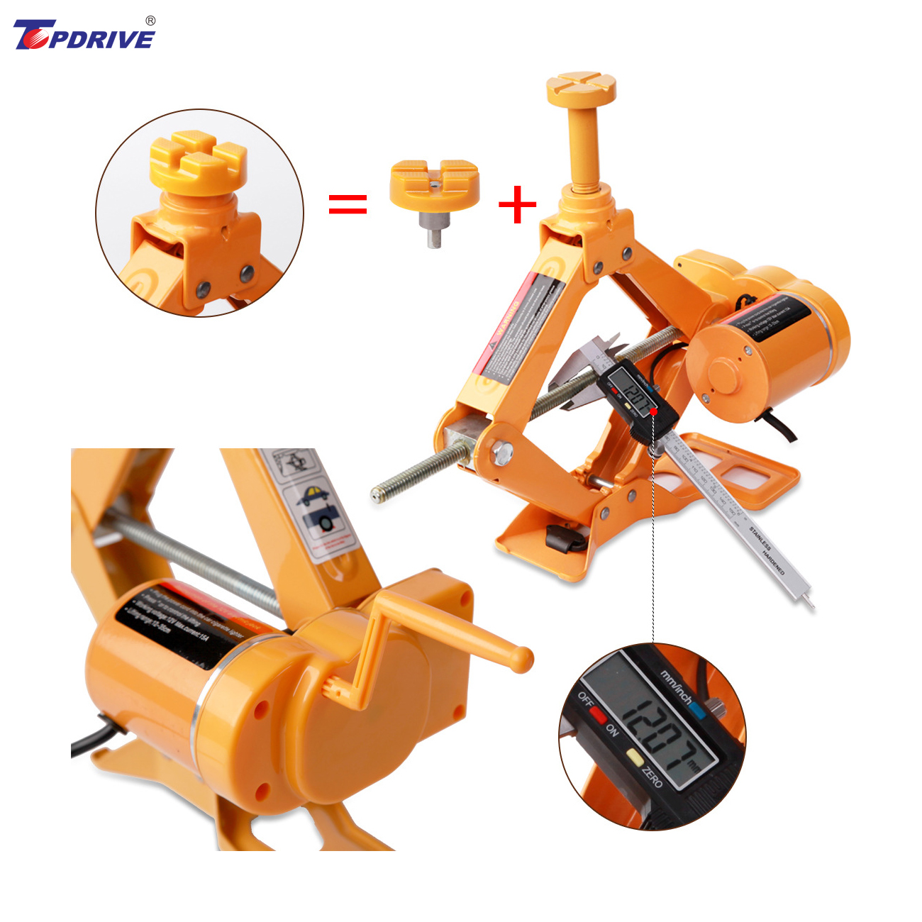 high Quality  Professional Portable 2T 12V Durable Electric Scissor Car Jack and Impact Wrench for Quick Repair