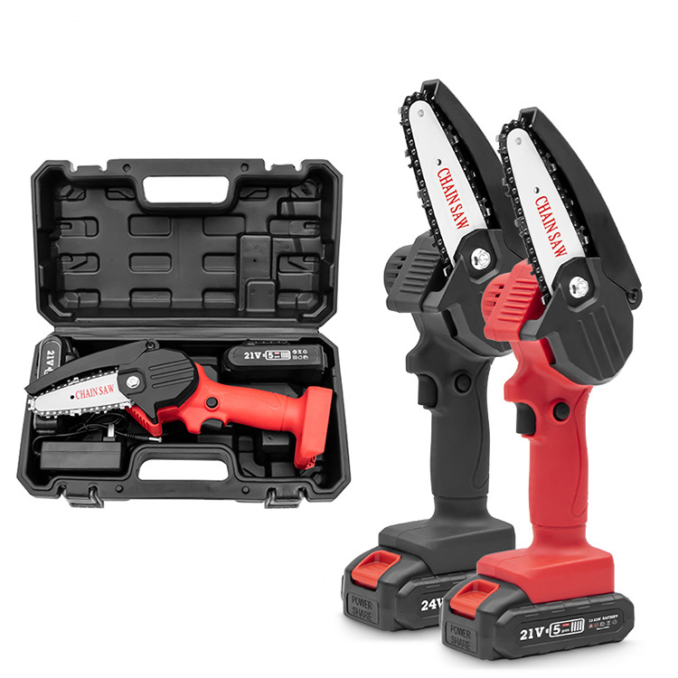 Portable 21V Electric 4-Inch Cordless Battery Lithium Chainsaw