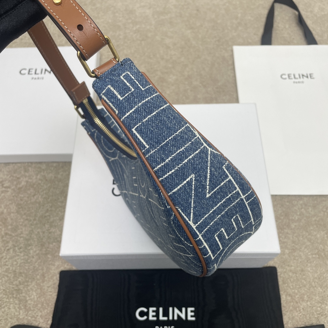 triangle bag in Triomphe Canvas with Celine print