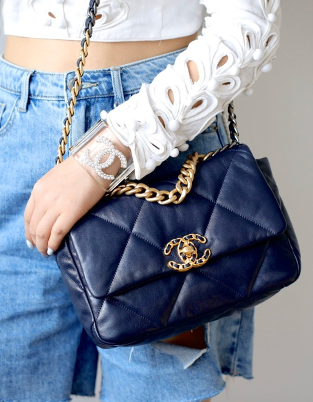tas shoulder-bag Chanel 19 Small Rose Shoulder Bag #30