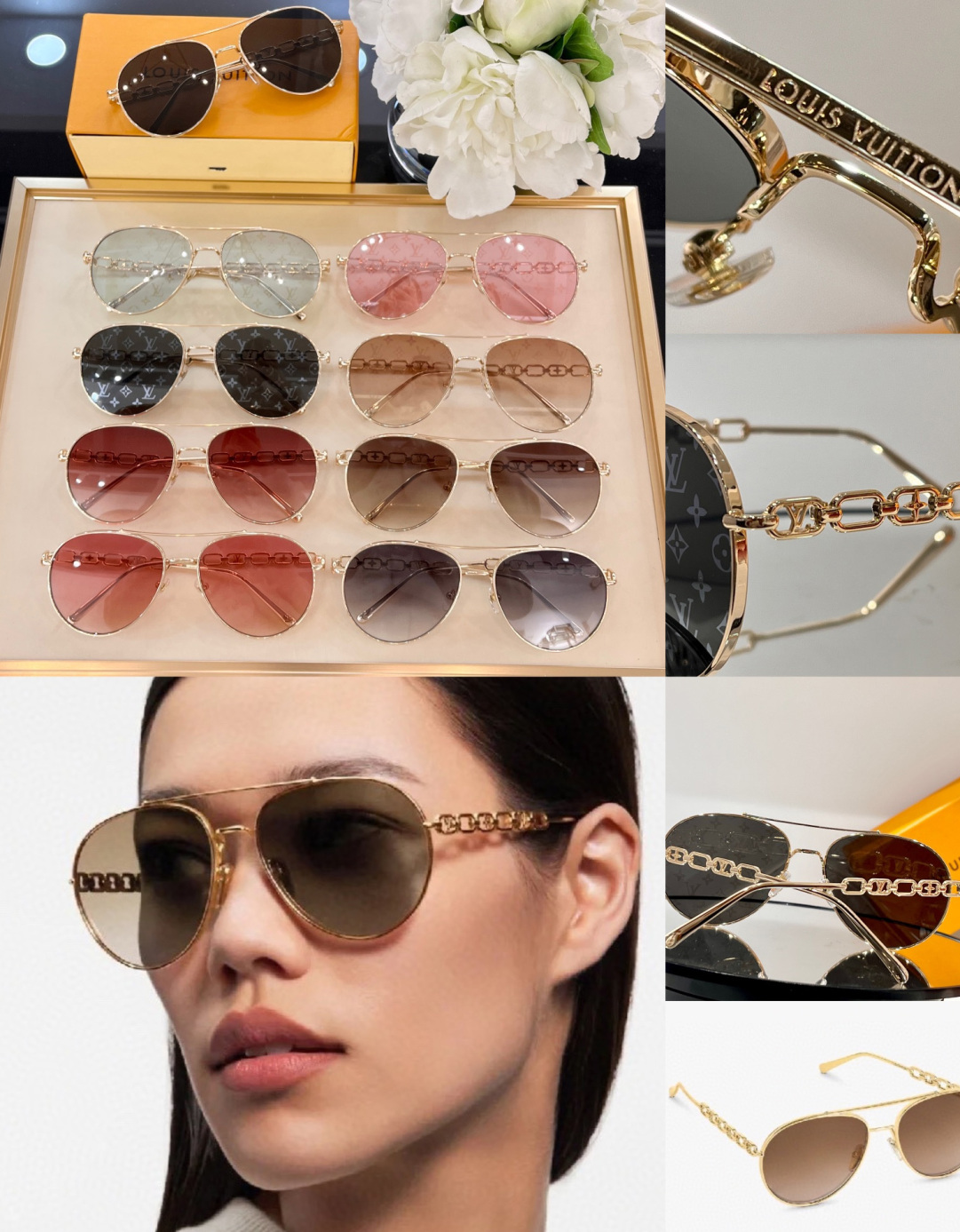 Louis Vuitton Goldtone Metal Frame The Party Sunglasses Z0926U