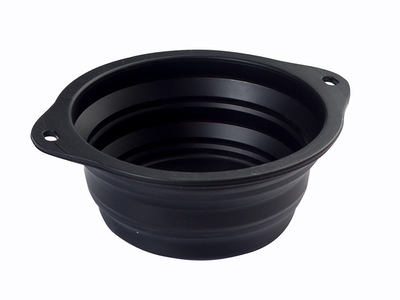 Single color portable compressible folding pet bowl