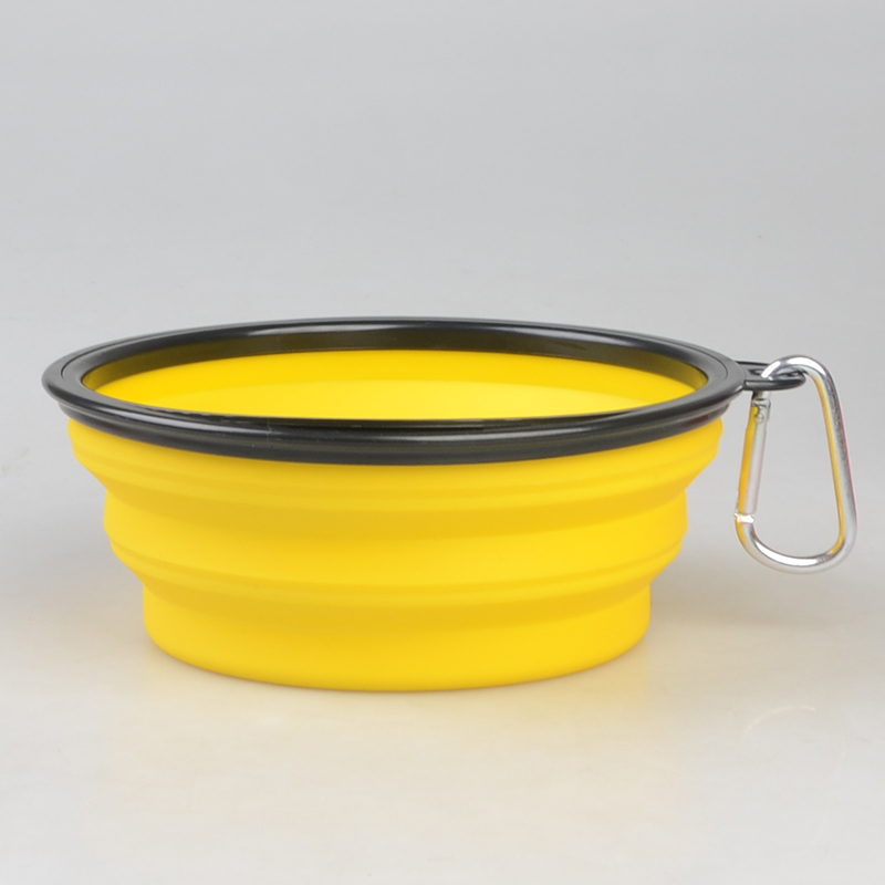 Portable compressible folding pet bowl+clip