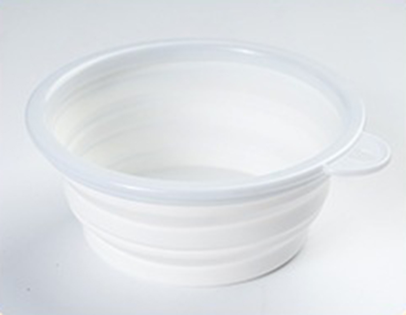 Single color portable compressible folding pet bowl