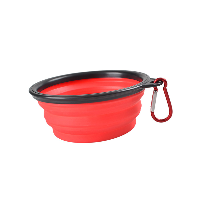 Portable compressible folding pet bowl+clip