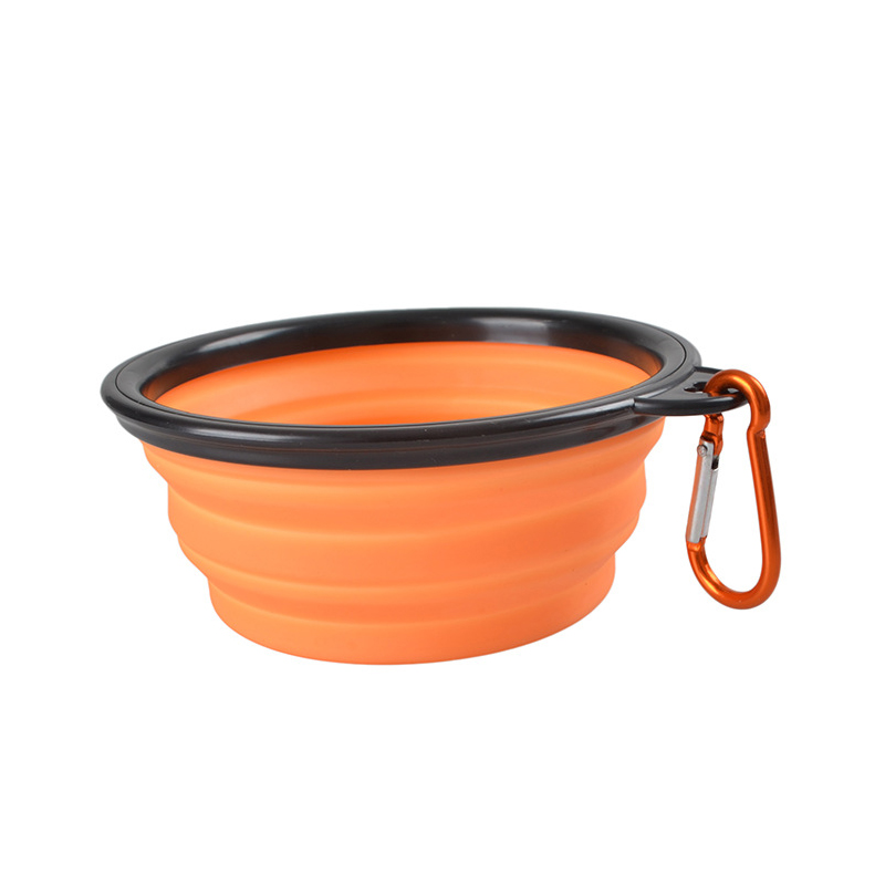 Portable compressible folding pet bowl+clip