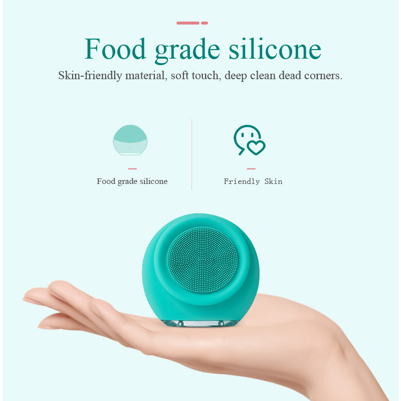 Round silicone electric facial cleanser