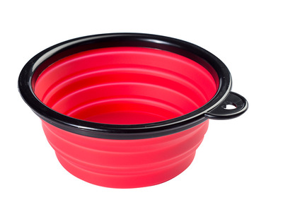 Portable compressible folding pet bowl