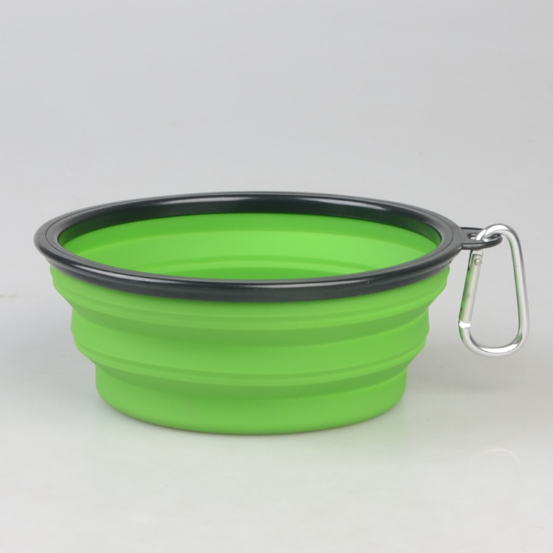 Portable compressible folding pet bowl+clip
