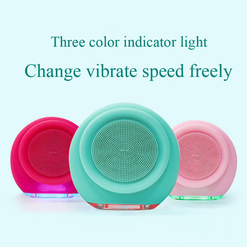 Round silicone electric facial cleanser
