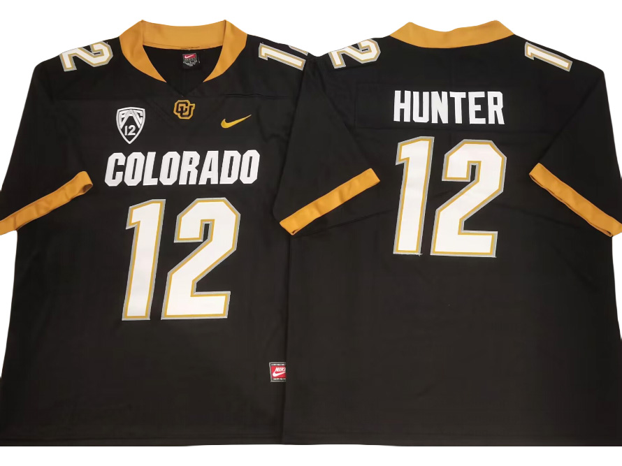 NCAA Colorado Buffaloes #12 Travis Hunter Black College Football Jersey ...