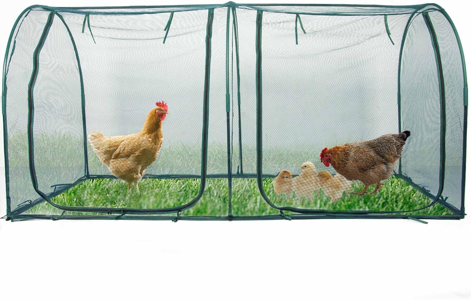 Portable Chicken Run Hen Coop,Walk-in Poultry House, 10 Stakes in Backyard and Farm