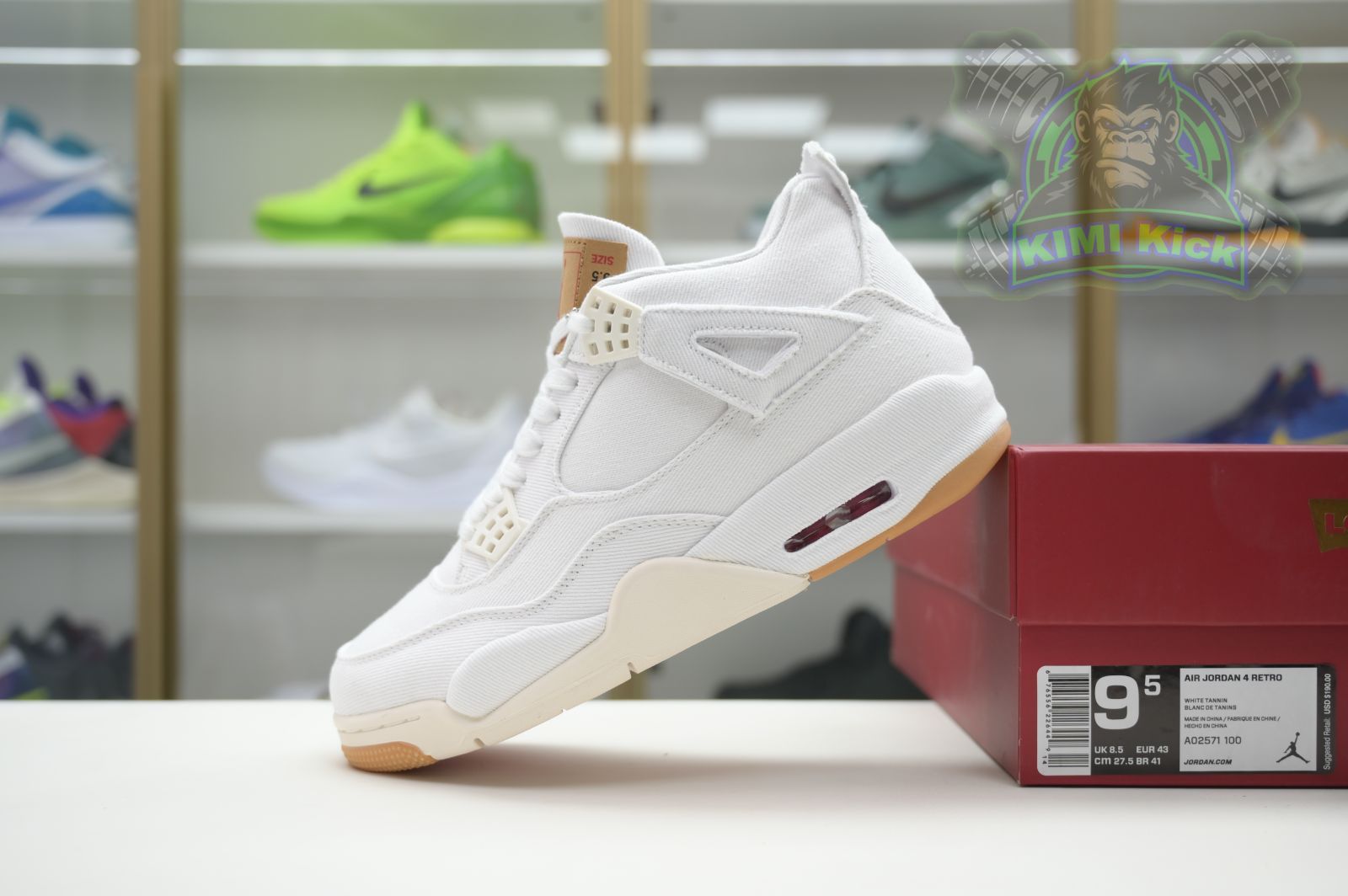 Kimikick Jordan Air Jordan 4 levis white (levis tag)