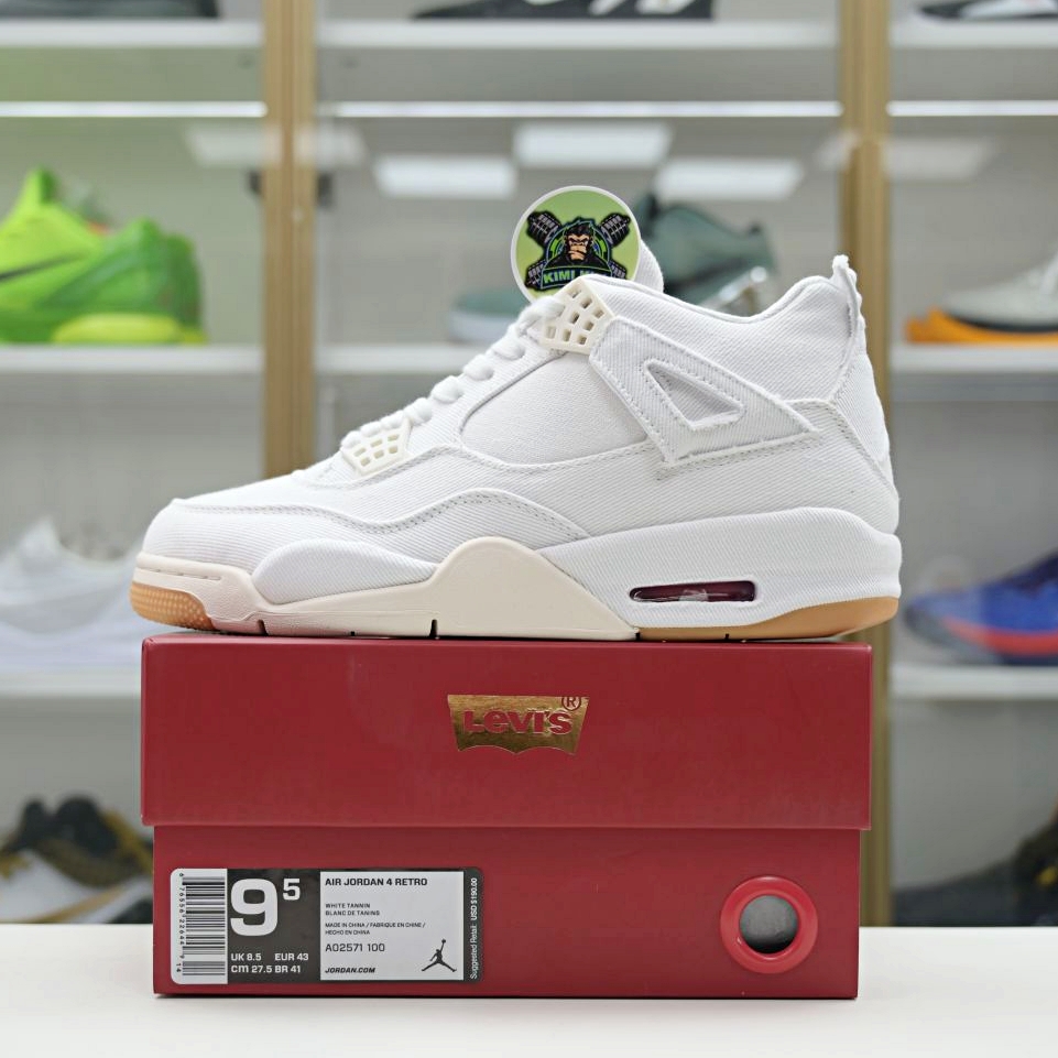 Kimikick Jordan Air Jordan 4 levis white (levis tag)