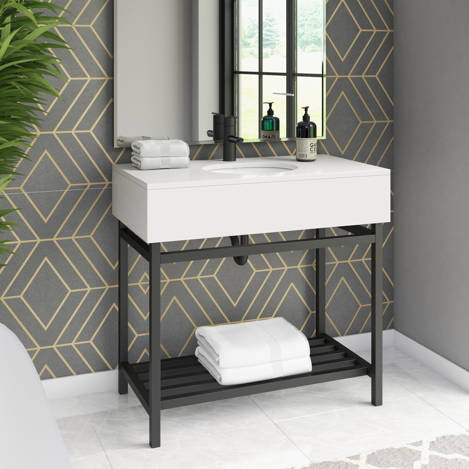 【Home Improvement】Whittier 36” Single Bathroom Vanity Set - NK-markets 