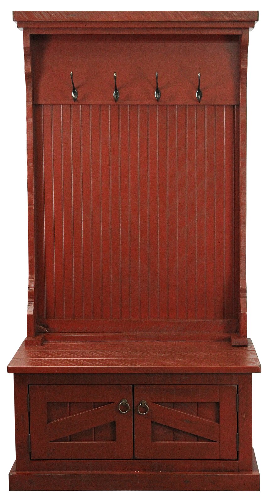 【Furniture】Kinley 37.5'' Wide Solid Wood Hall Tree with Bench and Shoe