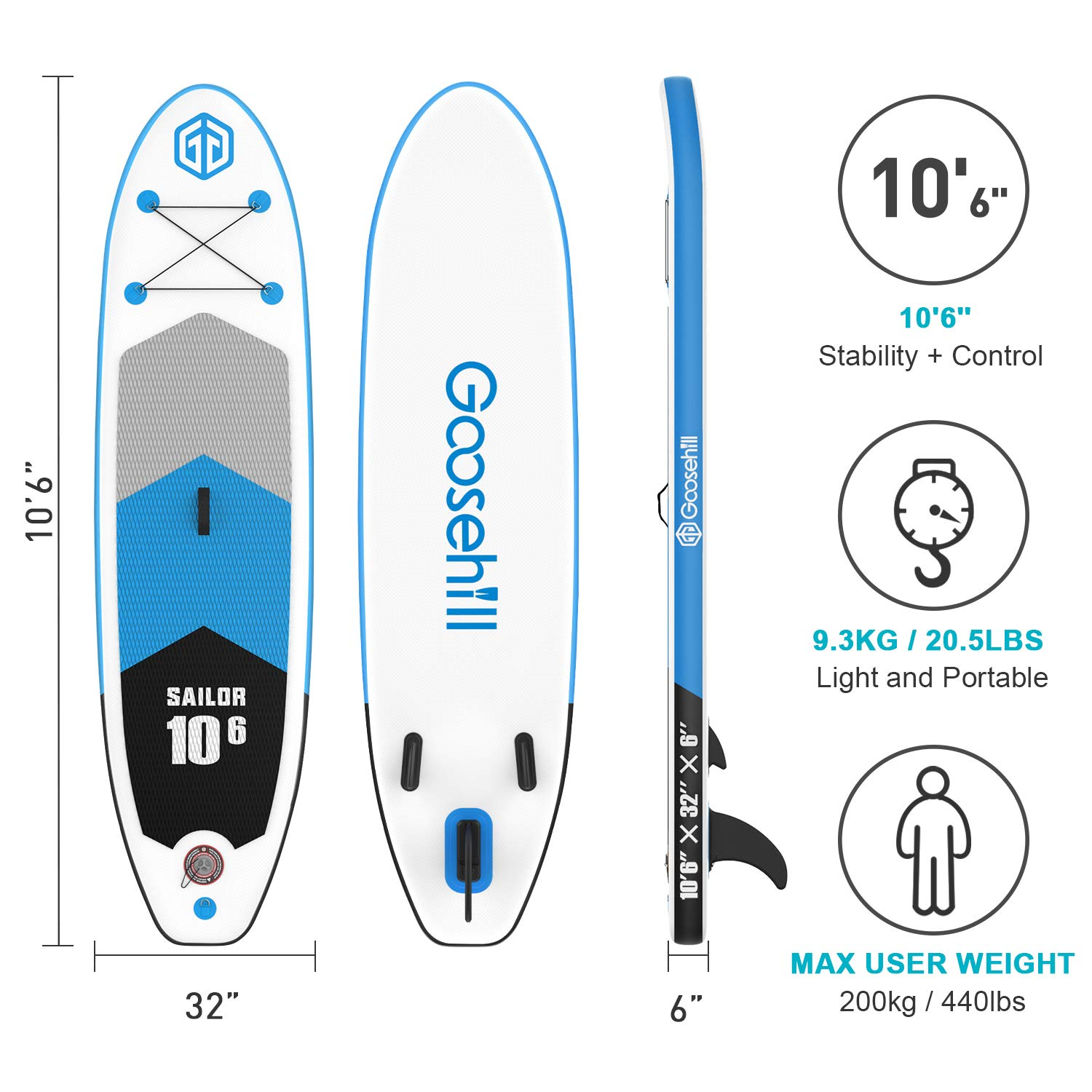 【Sports&Outdoors】Inflatable Stand Up Paddle Board, Premium SUP Package