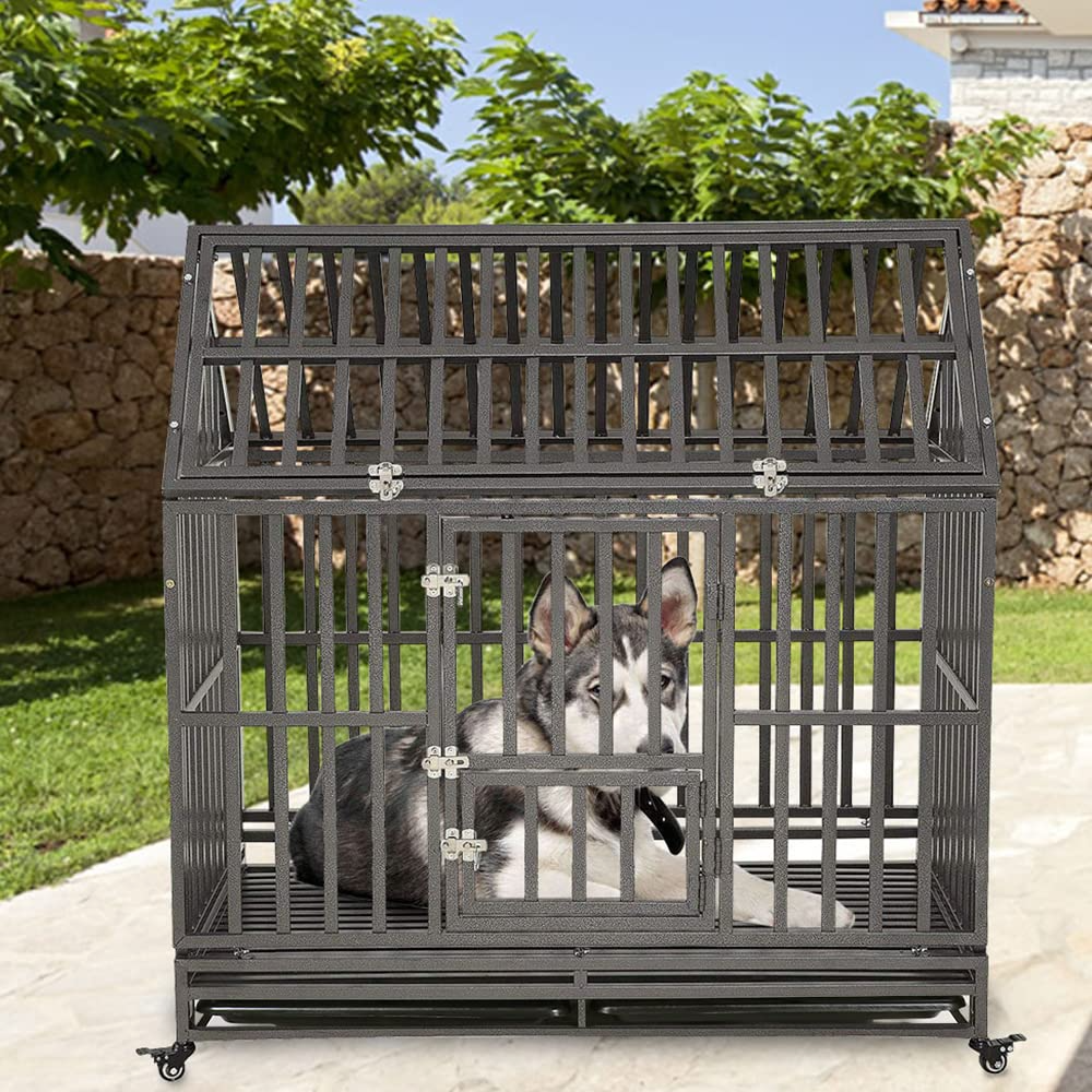 【Home&Garden】42 Heavy Duty Dog Crate Large Dog cage Strong Metal Dog ...