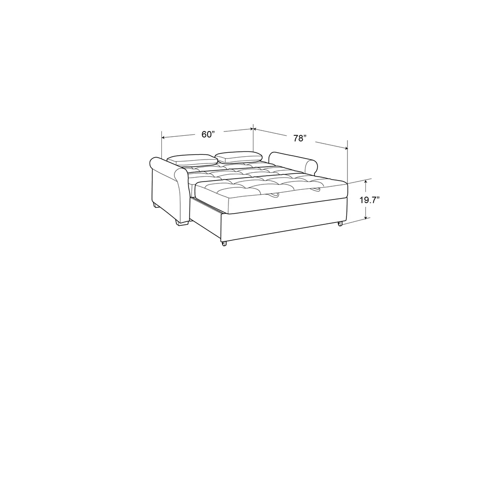 【Furniture】Serta Sabrina 72.6'' Queen Rolled Arm Tufted Back ...