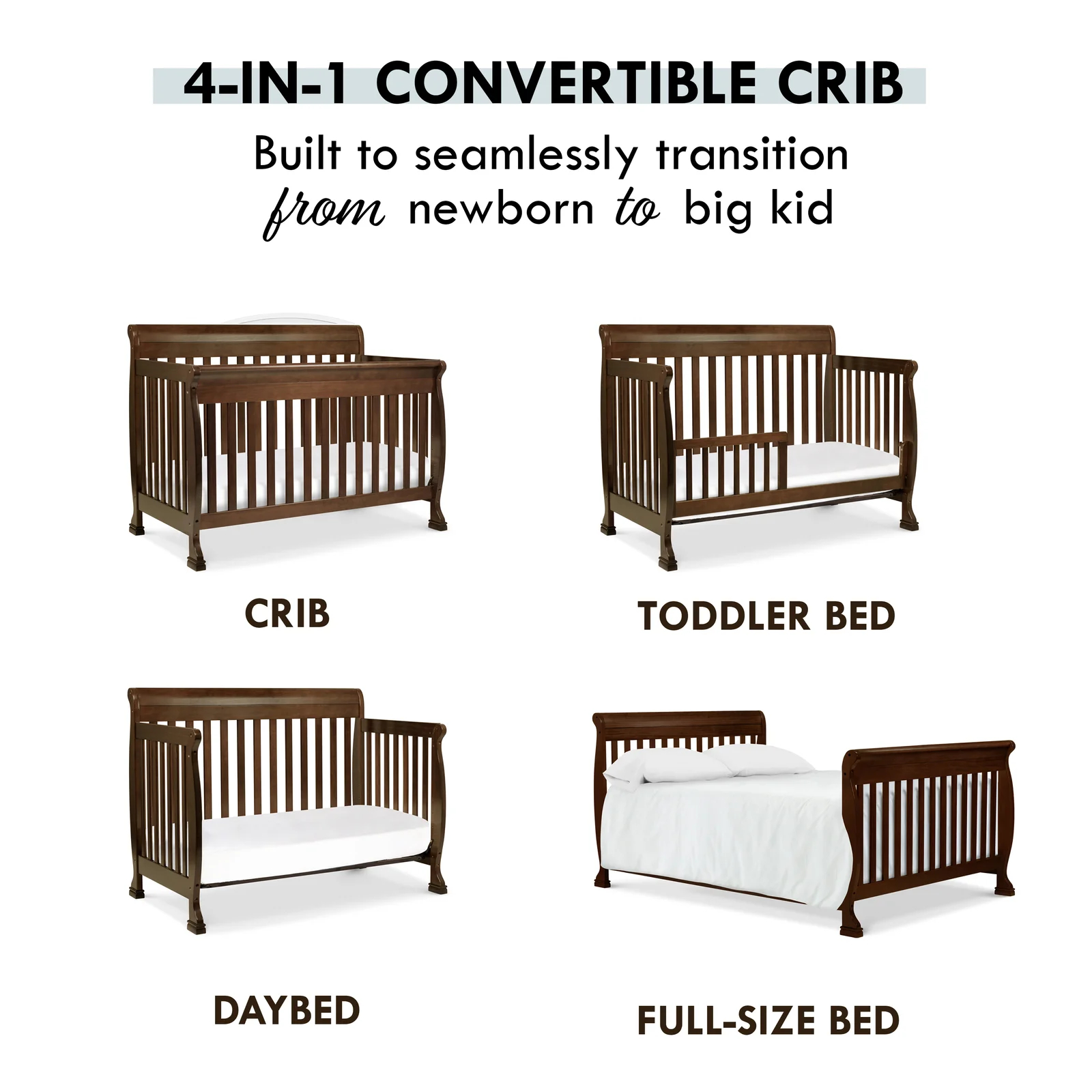 【Baby&Kids】Kalani 4in1 Convertible Crib NKmarkets