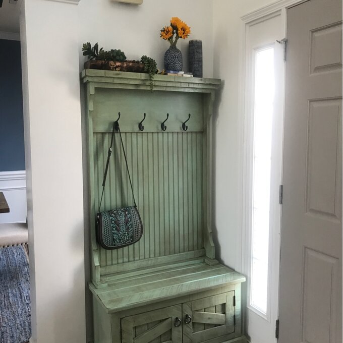 【Furniture】Kinley 37.5'' Wide Solid Wood Hall Tree with Bench and Shoe