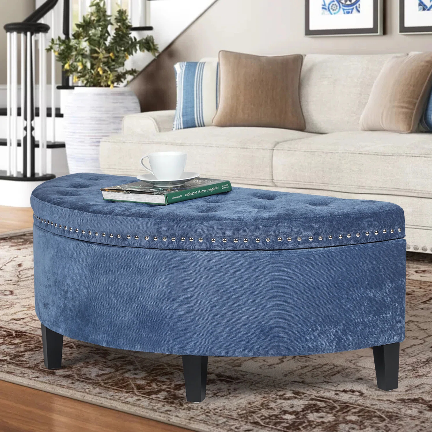 【Furniture】Roxann Upholstered Flip Top Storage Bench - NK-markets