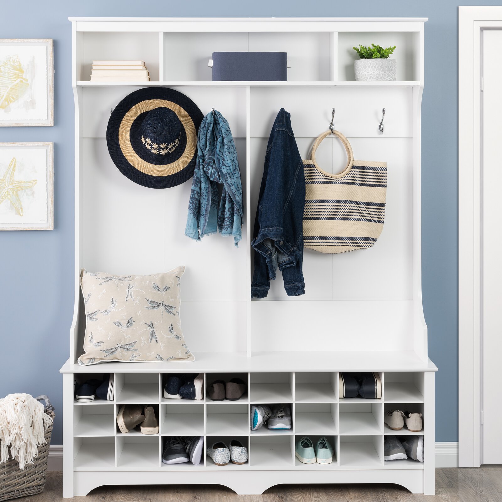 【Furniture】Gracie 60'' Wide Hall Tree with Bench NKmarkets