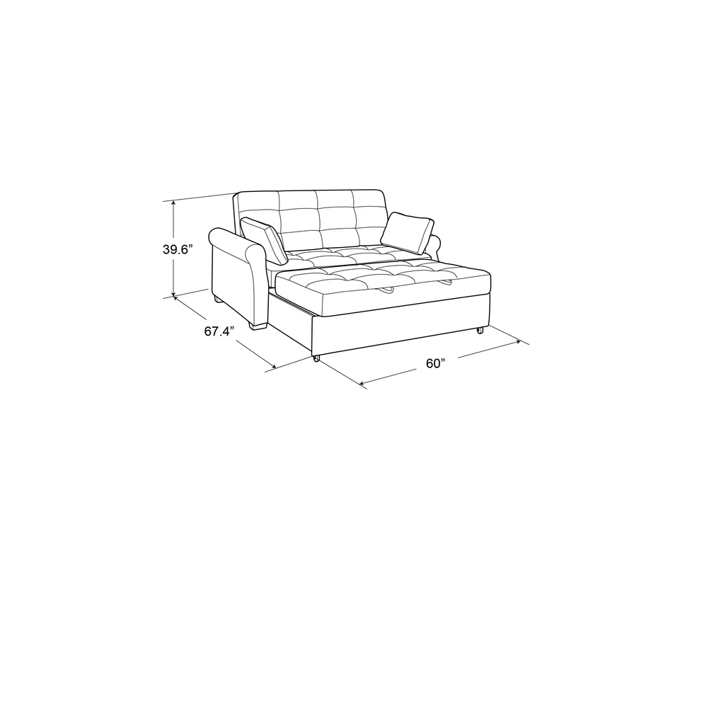 【Furniture】Serta Sabrina 72.6'' Queen Rolled Arm Tufted Back ...