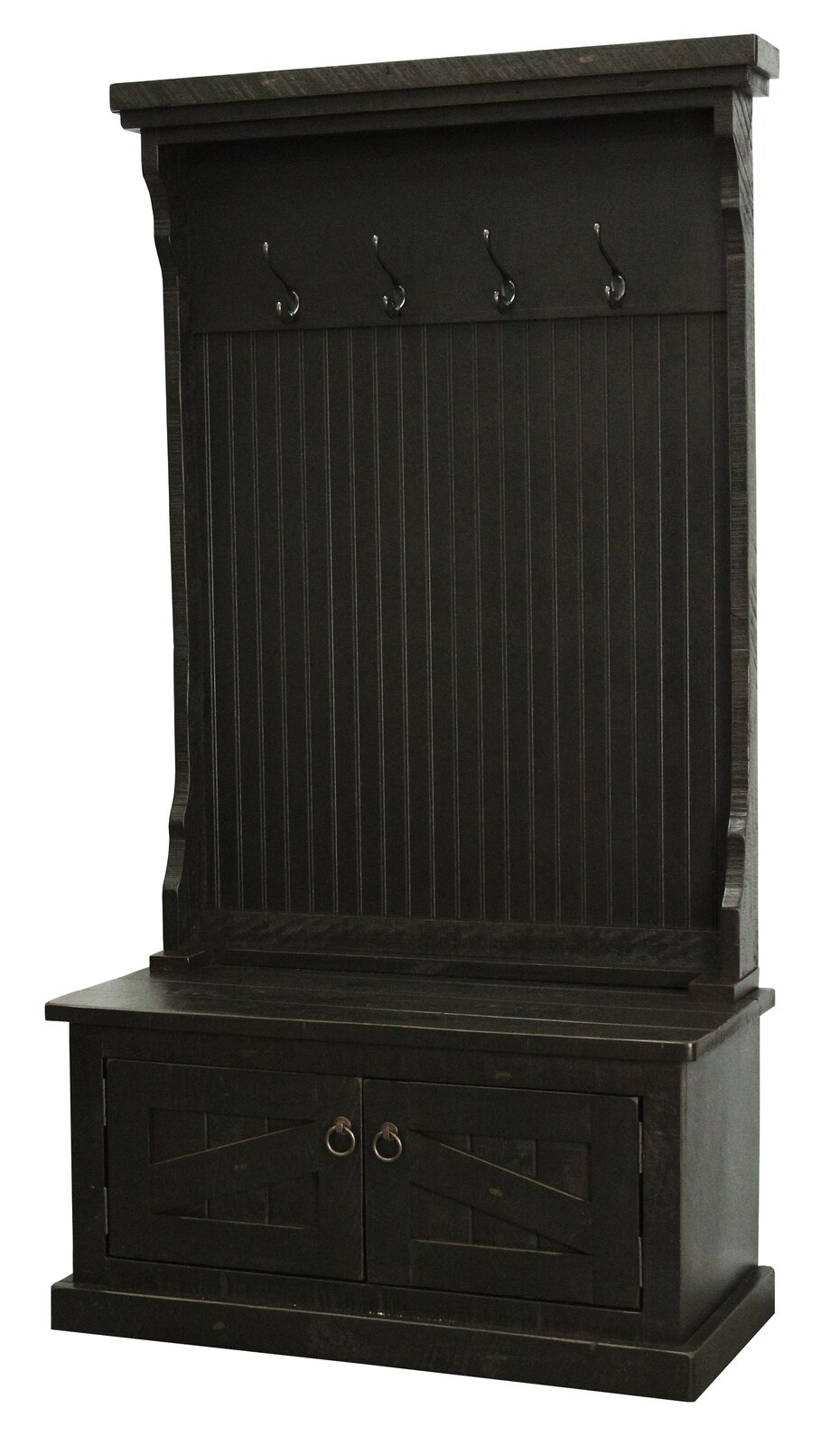 【Furniture】Kinley 37.5'' Wide Solid Wood Hall Tree with Bench and Shoe