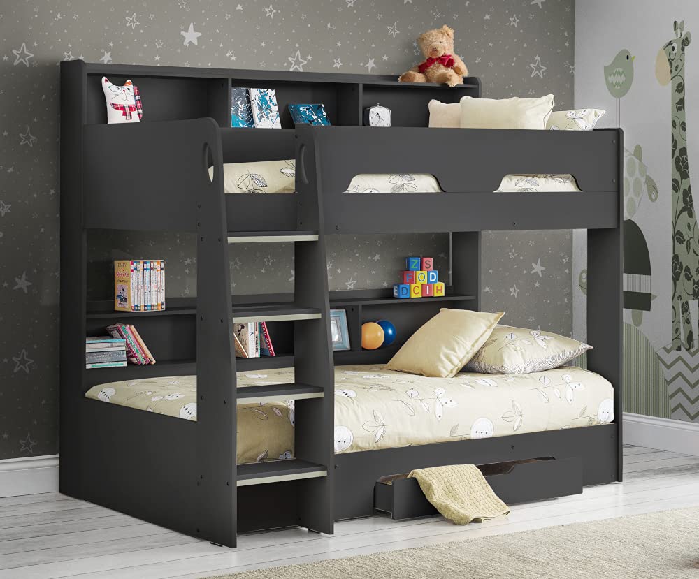 【Furniture】Wooden Bunk Bed with Underbed Storage Drawer, Modern Twin