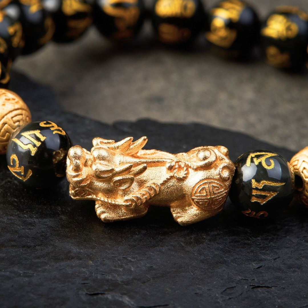 Pixiu Black Obsidian Bracelet for Wealth