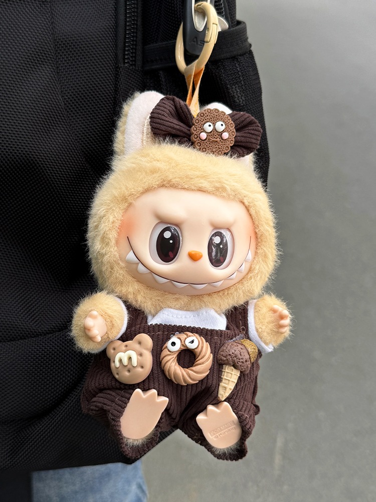 1/2/3 generation labubu pendant clothes 17cm vinyl doll clothing rabub strap sitting party baby clothes