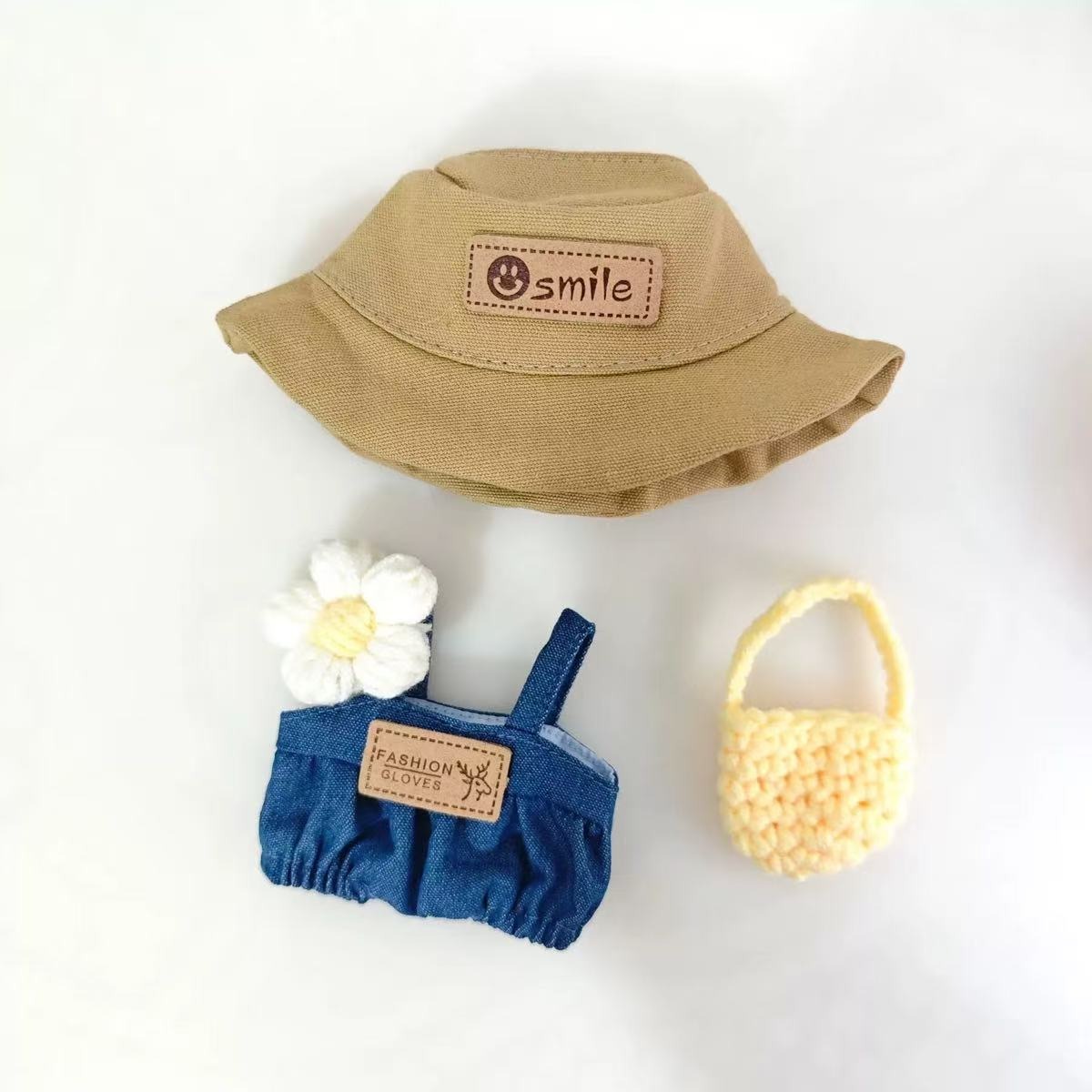 17Cm Labubu baby clothes first and second generation labubu vinyl blind box pendant clothes overalls and replacement set hat