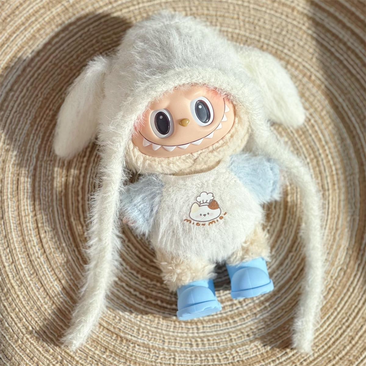 One and two generations of labubu vinyl doll baby clothes sitting party labubu sitting doll for one-piece clothes winter