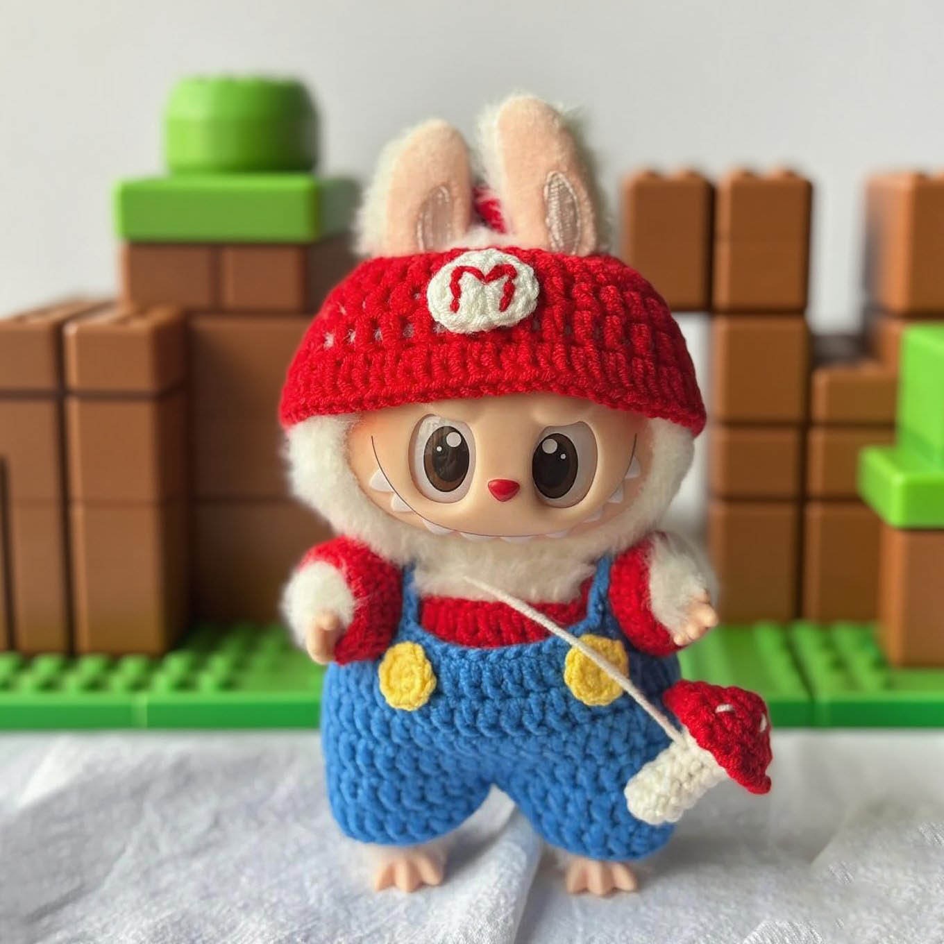 McDonald's labubu baby clothes crocheted 17cm third generation macaron vinyl doll clothes handmade