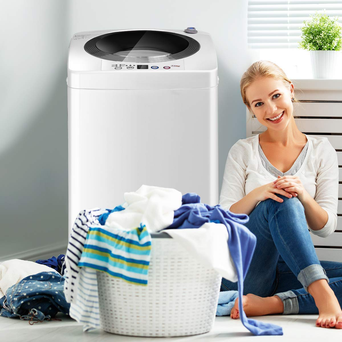 Giantex Portable Washing Machine, Full Automatic Washer & Dryer Combo