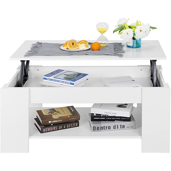 SUPER DEAL Lift Top Coffee Table w/Hidden Compartment and Storage