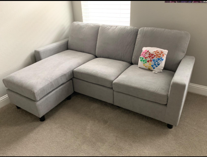 Nolany LShaped Corner Sofa 3 Seater Sectional Couch with Reversible