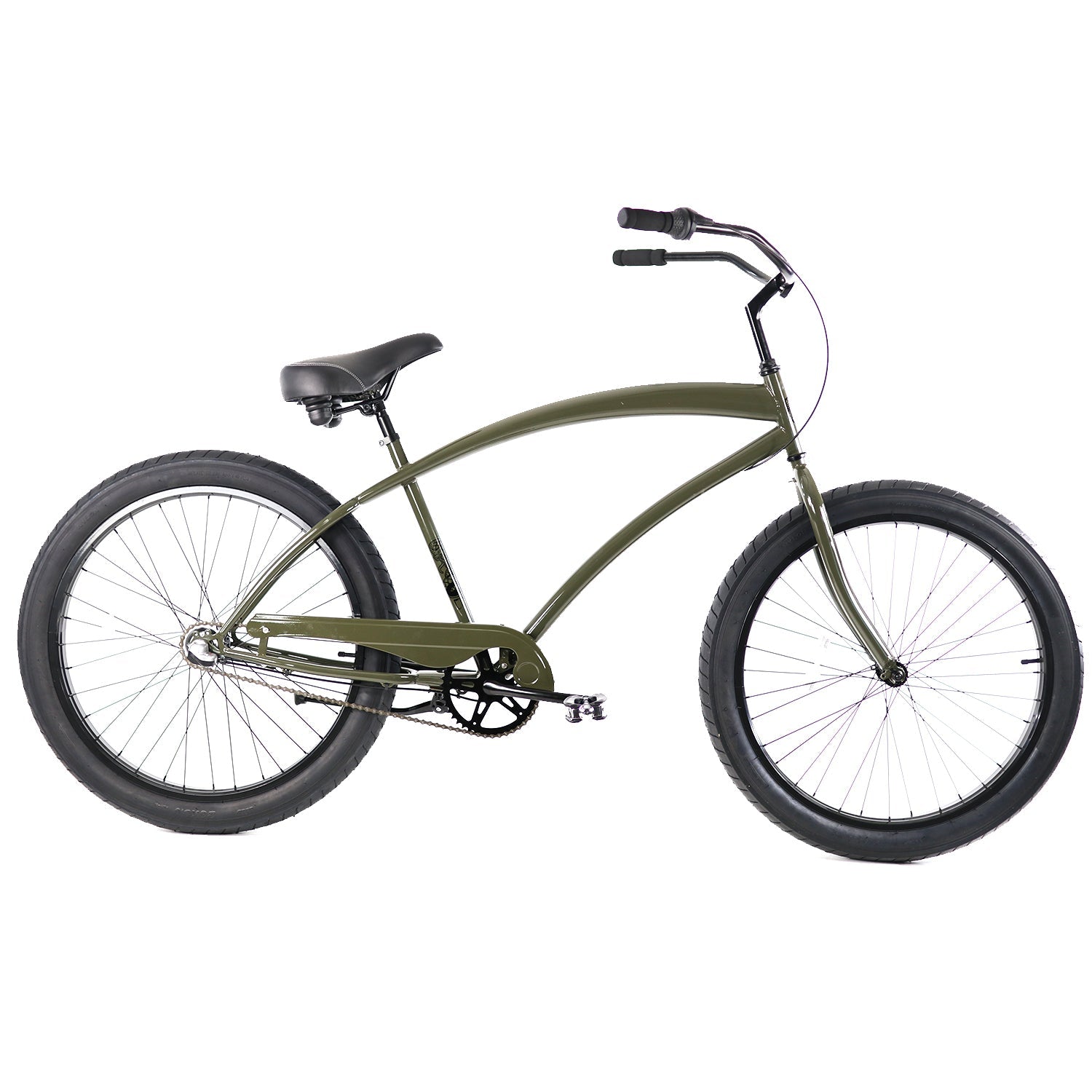 ZF Bikes 26" Cobra Beach Cruiser 3 Speed Bike, Army