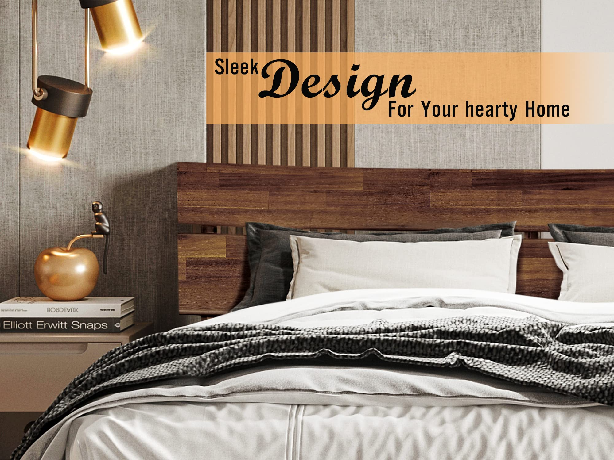 【Furniture】Acacia Aurora 14 Inch Wood Platform Bed, Bed Frame with