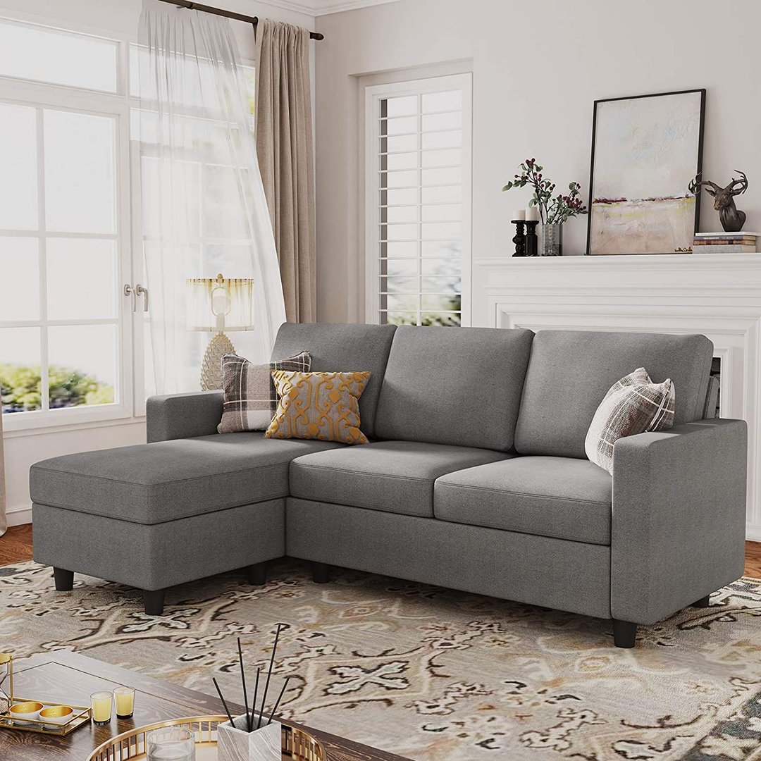 Nolany LShaped Corner Sofa 3 Seater Sectional Couch with Reversible