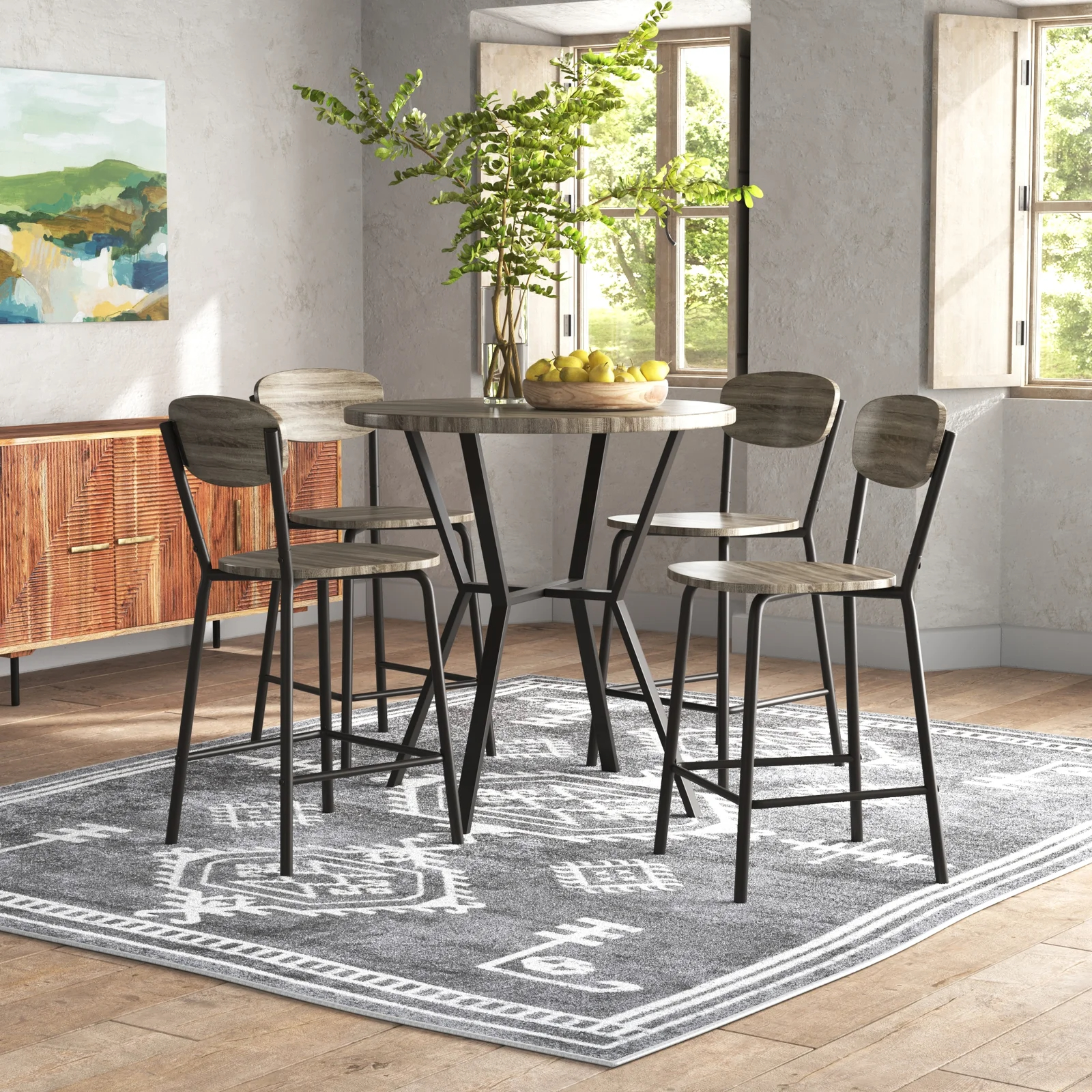 【Furniture】Summerall 4 Person Counter Height Dining Set IX