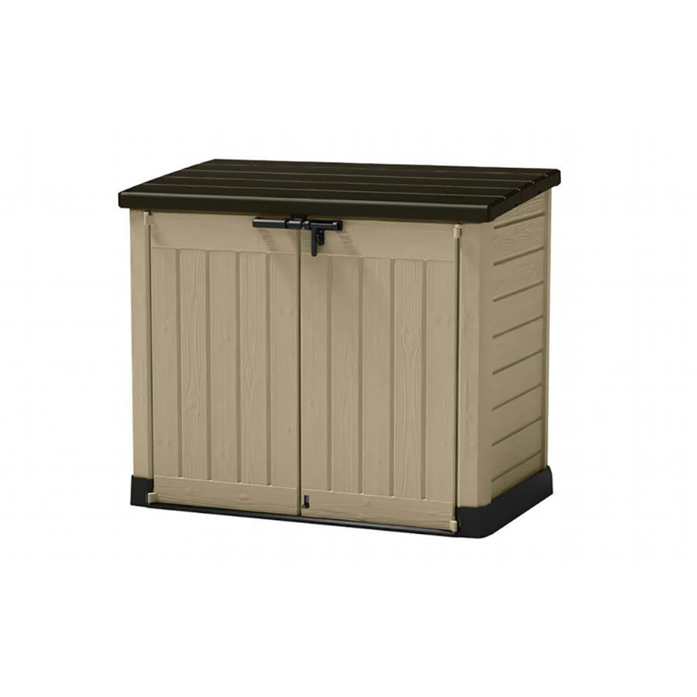 Keter Store It Out Max 1200L Outdoor Garden & Wheelie Bin Storage Shed Brown/Beige ️PROMOTIONS