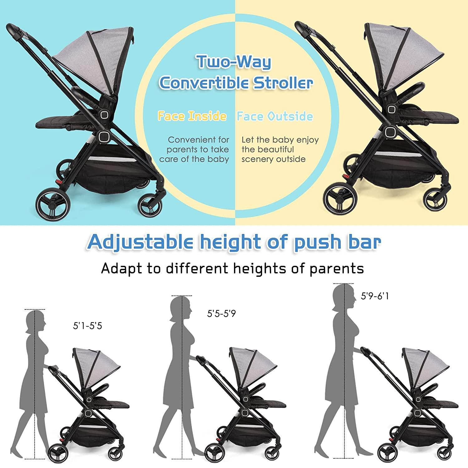 2 in 1 Convertible Baby Stroller Carriage to Stroller