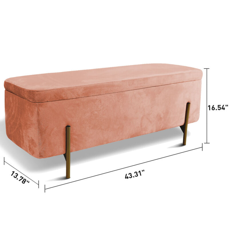 Velvet Storage Bench