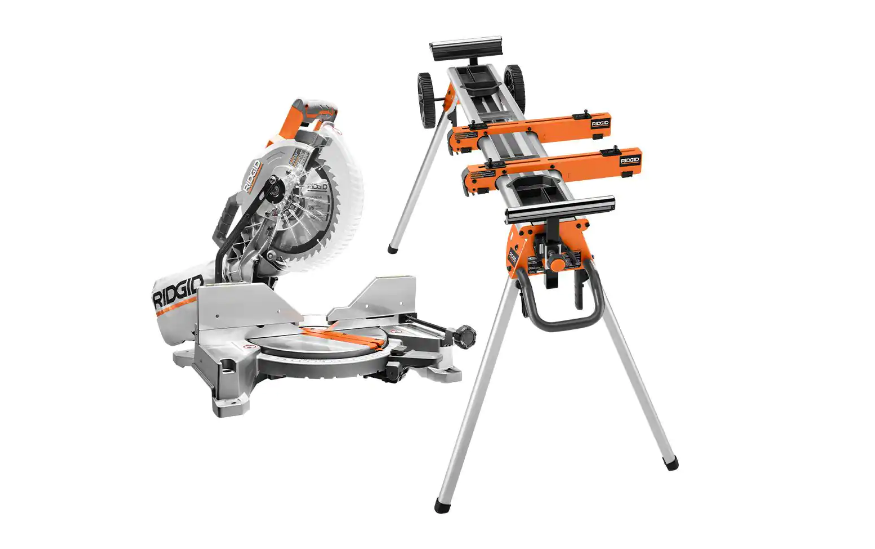 RIDGID R4113 15 Amp 10 in. Dual Miter Saw with LED Cut Line Indicator