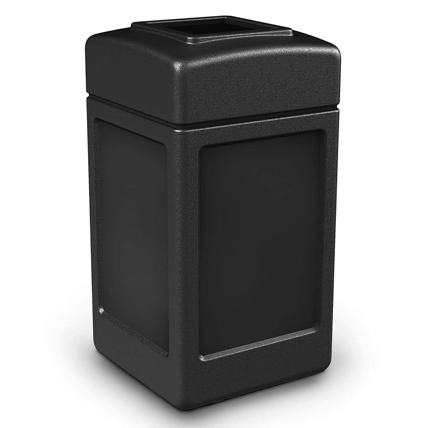 Commercial Zone Square Waste Container, Open Top Lid, 42 gal, Large