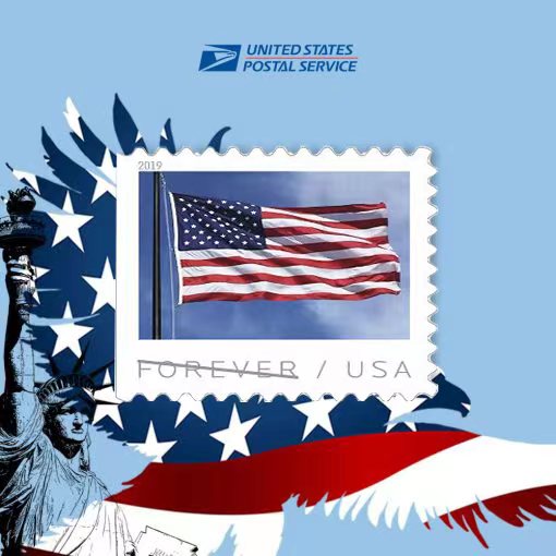 u-s-flag-1-roll-of-100-usps-forever-stamps-first-class-postage-stamps-2018-3-coils-300pcs